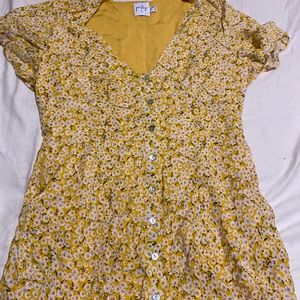 Princess Poly Yellow doll dress with flowers mini